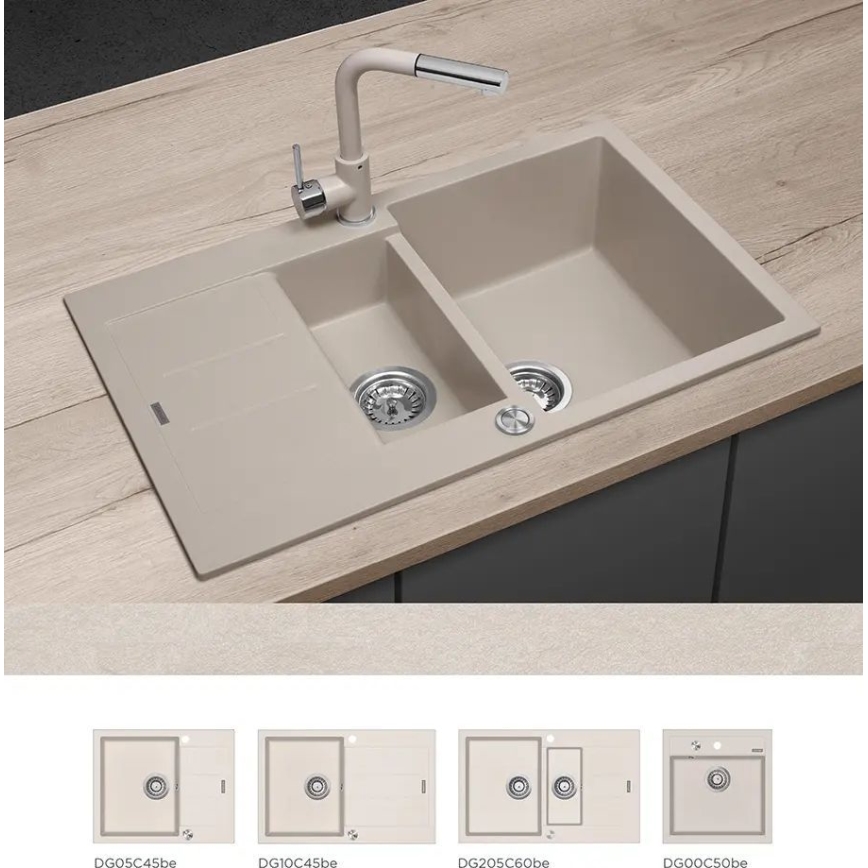 Concept BDG4527BE - Küchenarmatur mit herausziehbarer Brause 26,9 cm Granit/Beige