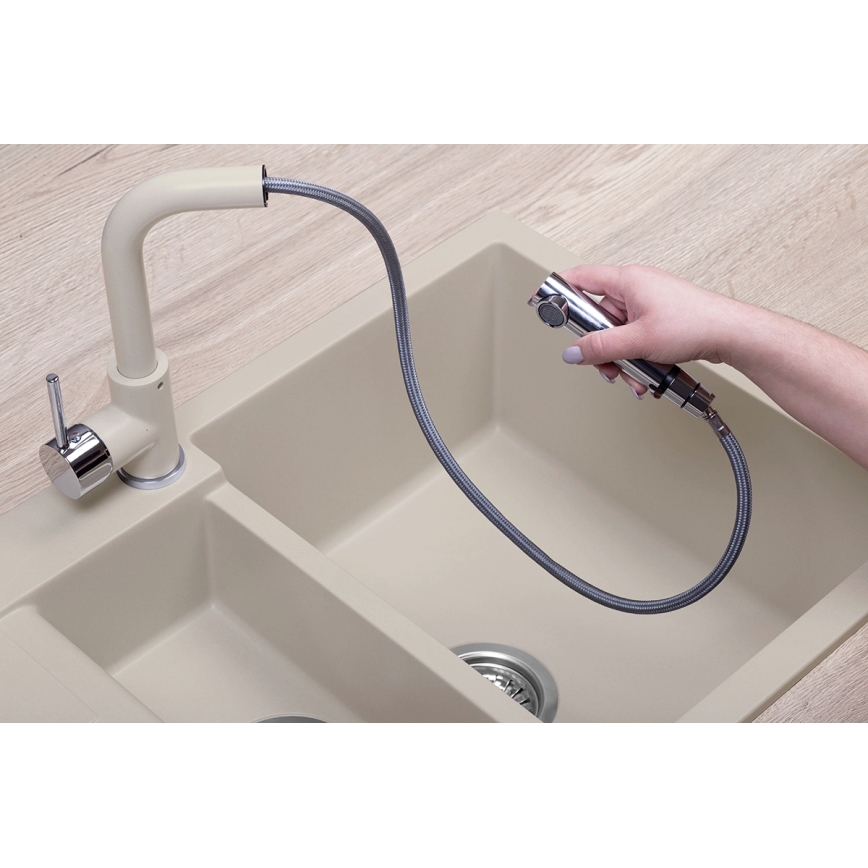 Concept BDG4527BE - Miscelatore per lavello con doccetta estraibile 26,9 cm granito/beige
