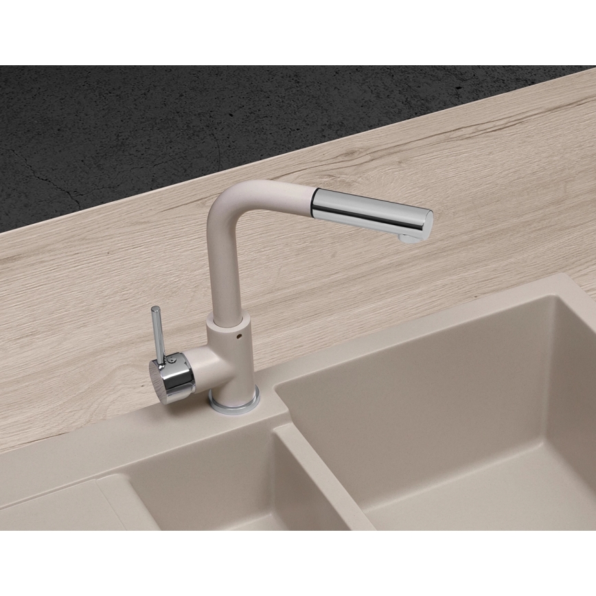 Concept BDG4527BE - Mitigeur d'évier avec douchette extractible 26,9 cm, finition granit/beige