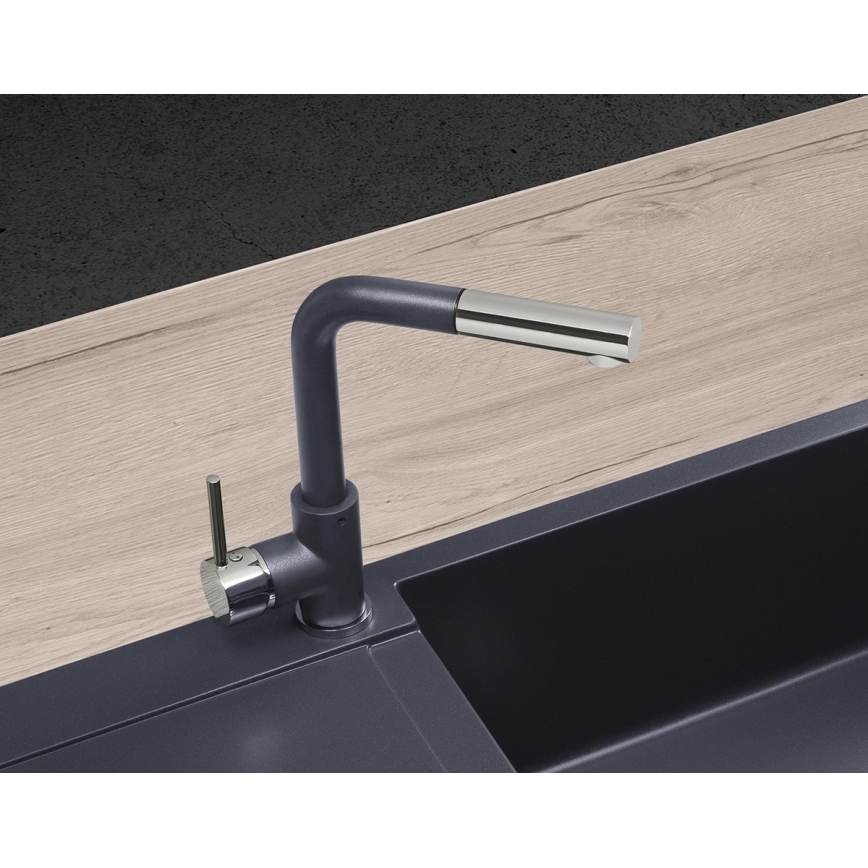 Concept BDG4527DG - Spültischarmatur mit ausziehbarer Brause, 26,9 cm, Granit/Dunkelgrau