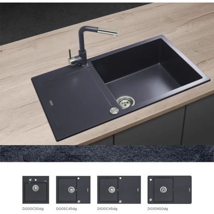 Concept BDG4527DG - Mitigeur d'évier à douchette extractible 26,9 cm, finition granit gris foncé