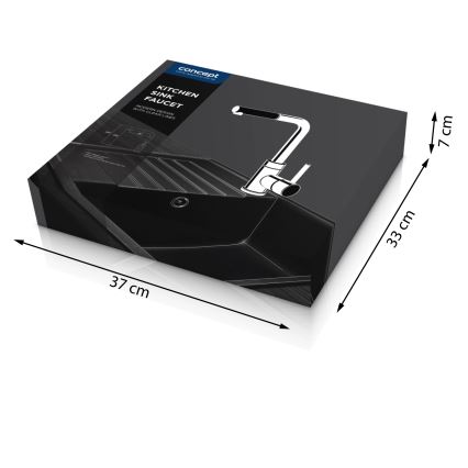 Concept BDG4527DG - Mitigeur d'évier à douchette extractible 26,9 cm, finition granit gris foncé