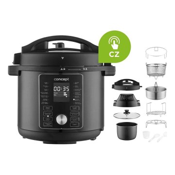 Concept CK8000 - Autocuiseur électrique multifonction et friteuse à air chaud 5,6 l 11-en-1 1500W/230V noir