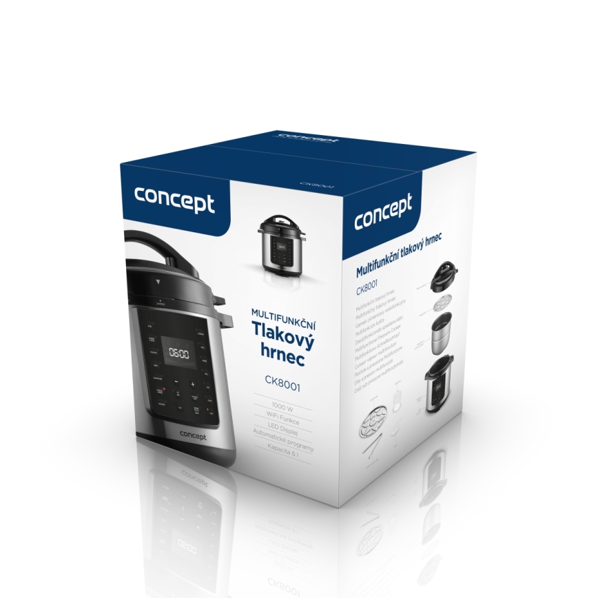 Concept CK8001 - Autocuiseur électrique multifonction 5,6 l 1000 W/230 V Wi‑Fi en acier inoxydable