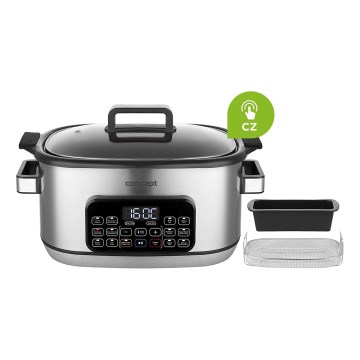 Concept CK9000 - Pentola elettrica multifunzione 6 l 10 in 1 1250W/230V in acciaio inossidabile