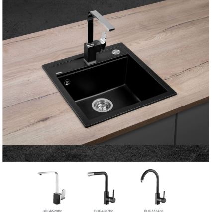 Concept DG00C50BC - Évier de cuisine CUBIS 49x51 cm granit/noir