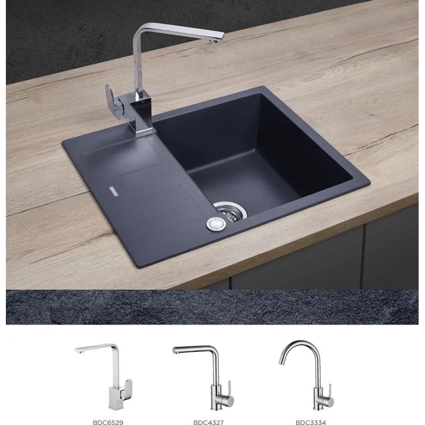 Concept DG05C45DG - Évier de cuisine CUBIS 50x62 cm granite/gris foncé