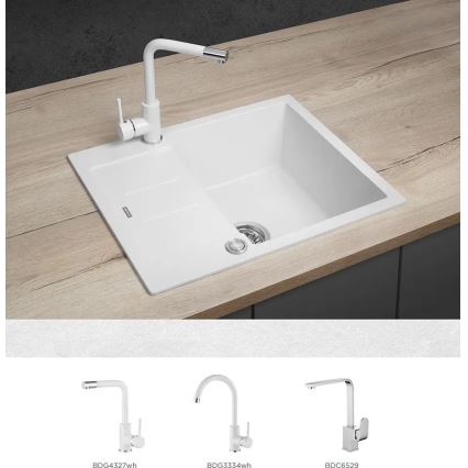 Concept DG05C45WH - Évier de cuisine CUBIS 50 x 62 cm, granite/blanc