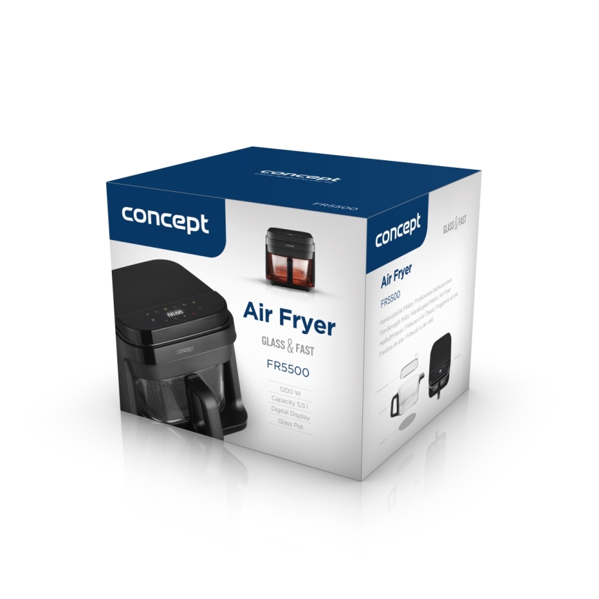 Concept FR5500 - Airfryer GLASS & FAST 5,5 l 1200W/230V noir