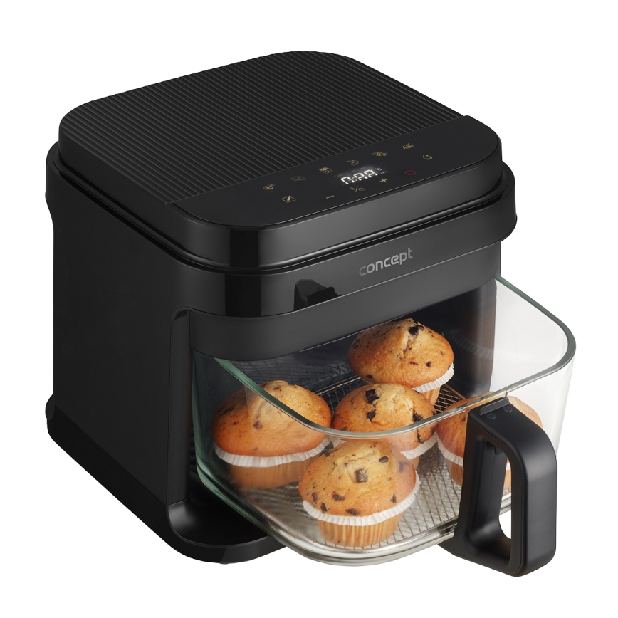 Concept FR5500 - Friggitrice a d'aria GLASS & FAST 5,5 l 1200W/230V nero