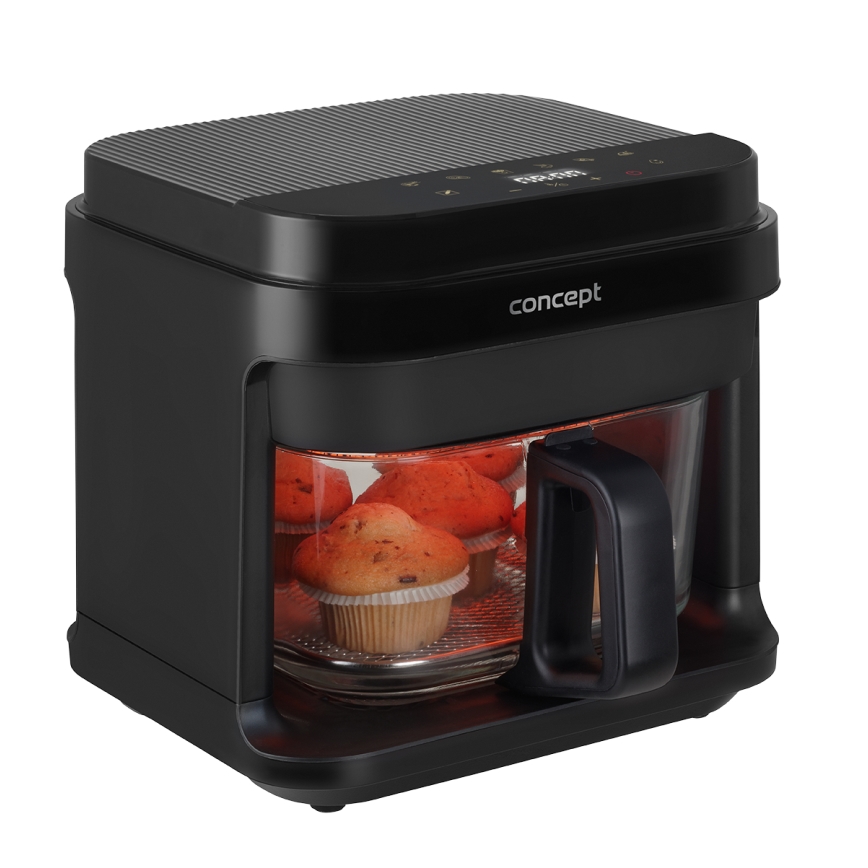Concept FR5500 - Friggitrice a d'aria GLASS & FAST 5,5 l 1200W/230V nero