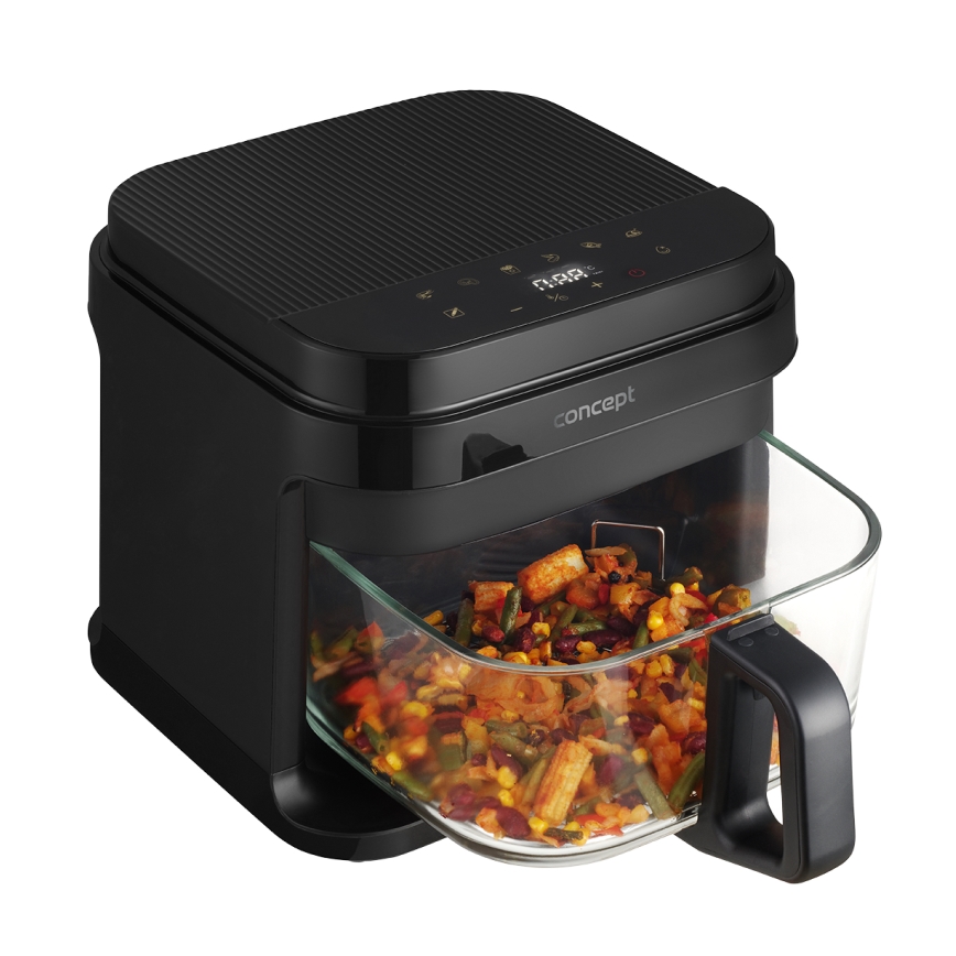 Concept FR5500 - Friggitrice a d'aria GLASS & FAST 5,5 l 1200W/230V nero