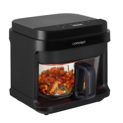 Concept FR5500 - Friggitrice a d'aria GLASS & FAST 5,5 l 1200W/230V nero