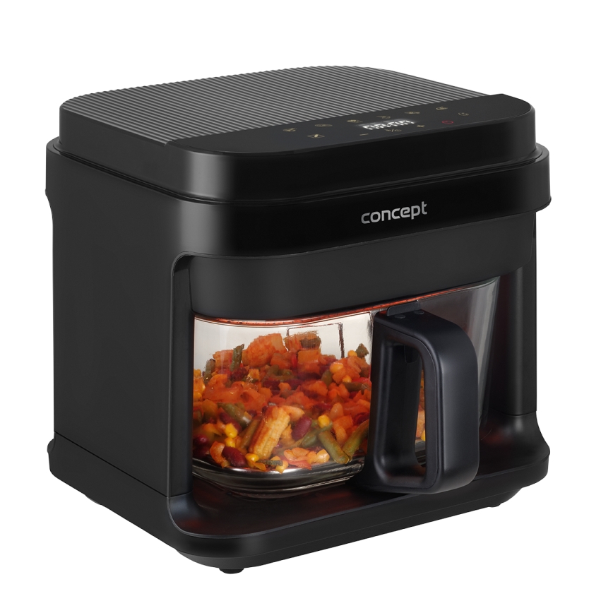 Concept FR5500 - Friggitrice a d'aria GLASS & FAST 5,5 l 1200W/230V nero
