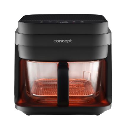 Concept FR5500 - Friggitrice a d'aria GLASS & FAST 5,5 l 1200W/230V nero
