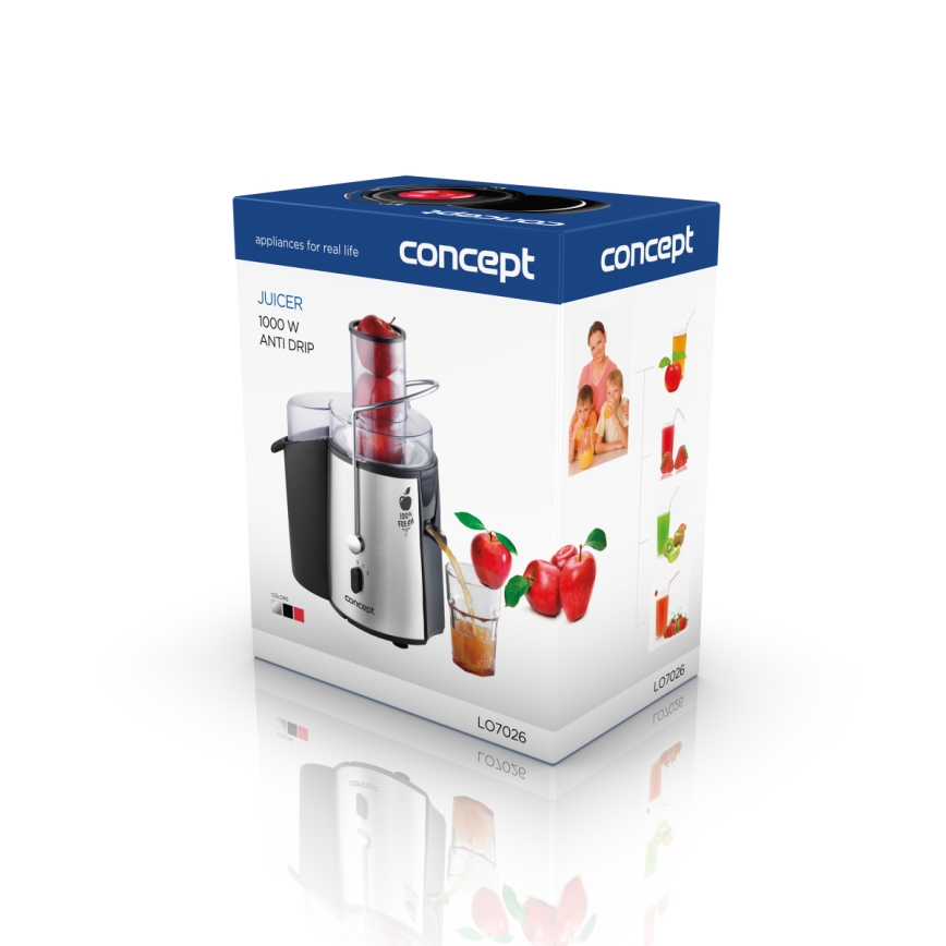Concept LO7026 - Extracteur de jus centrifuge 1000W/230V noir/acier inoxydable
