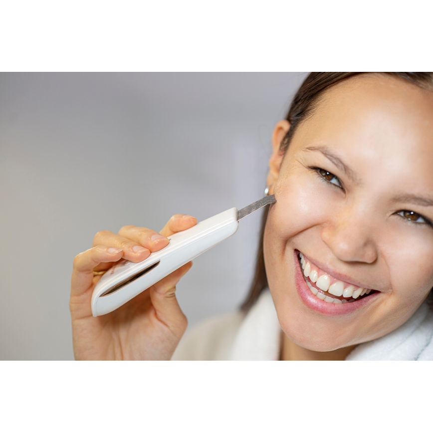 Concept PO2030 - Spatule cosmétique à ultrasons PERFECT SKIN 2,5W/5V USB 600 mAh blanc
