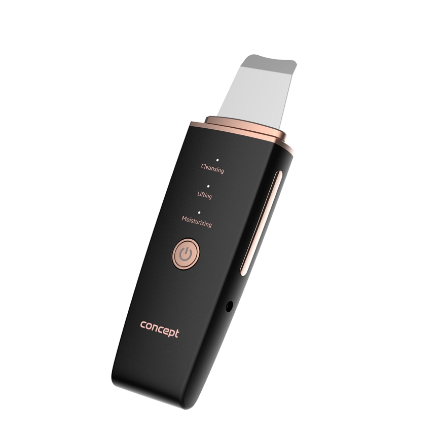 Concept PO2060 - Spatola cosmetica a ultrasuoni PERFECT SKIN 3,5W/5V USB 500 mAh IPX6 nero