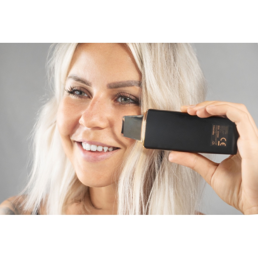Concept PO2060 - Spatule cosmétique à ultrasons PERFECT SKIN 3,5W/5V USB 500 mAh IPX6 noir