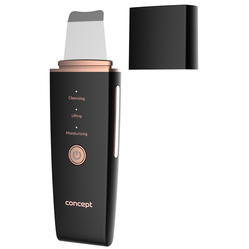 Concept PO2060 - Spatule cosmétique à ultrasons PERFECT SKIN 3,5W/5V USB 500 mAh IPX6 noir