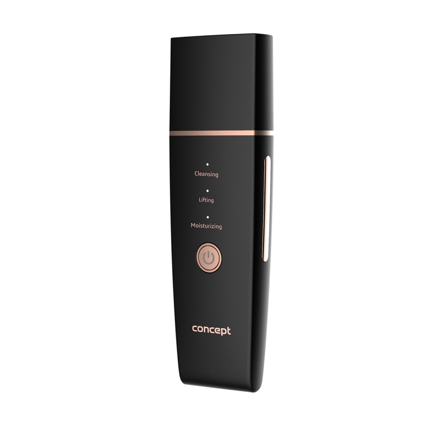 Concept PO2060 - Spatule cosmétique à ultrasons PERFECT SKIN 3,5W/5V USB 500 mAh IPX6 noir
