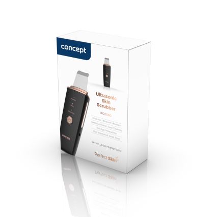 Concept PO2060 - Spatule cosmétique à ultrasons PERFECT SKIN 3,5W/5V USB 500 mAh IPX6 noir