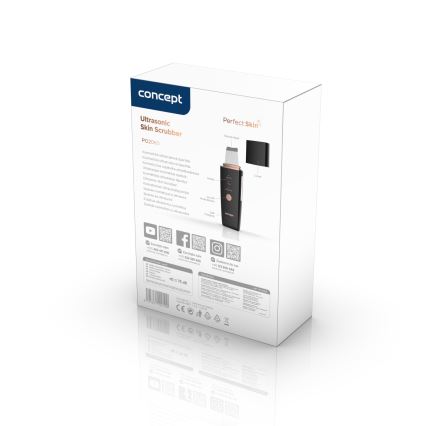 Concept PO2060 - Spatule cosmétique à ultrasons PERFECT SKIN 3,5W/5V USB 500 mAh IPX6 noir