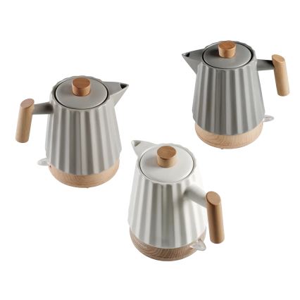 Concept RK0090 - Bollitore elettrico 1,5 l 1500 W/230 V bianco/effetto legno/ceramica