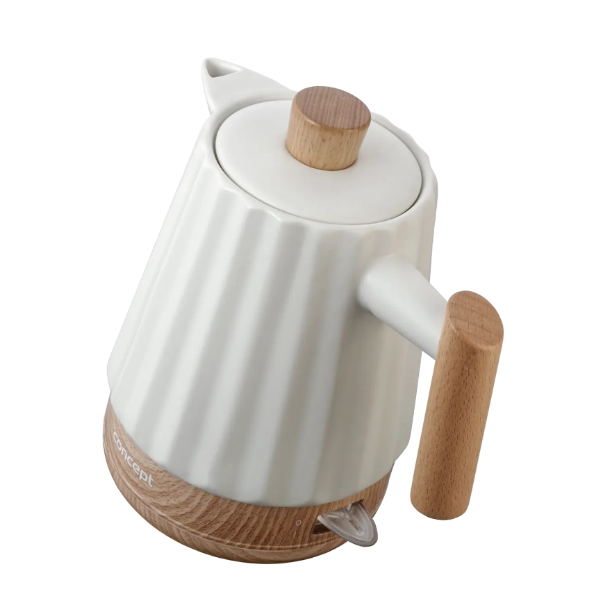 Concept RK0090 - Wasserkocher 1,5 l 1500 W/230 V weiß/Holzdekor/Keramik