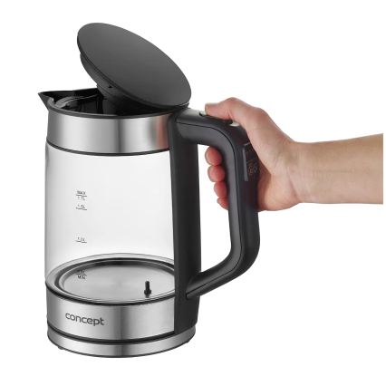 Concept RK4067 - Schnellkochender Wasserkocher mit Temperaturregelung 1,7 l 2200W/230V Edelstahl