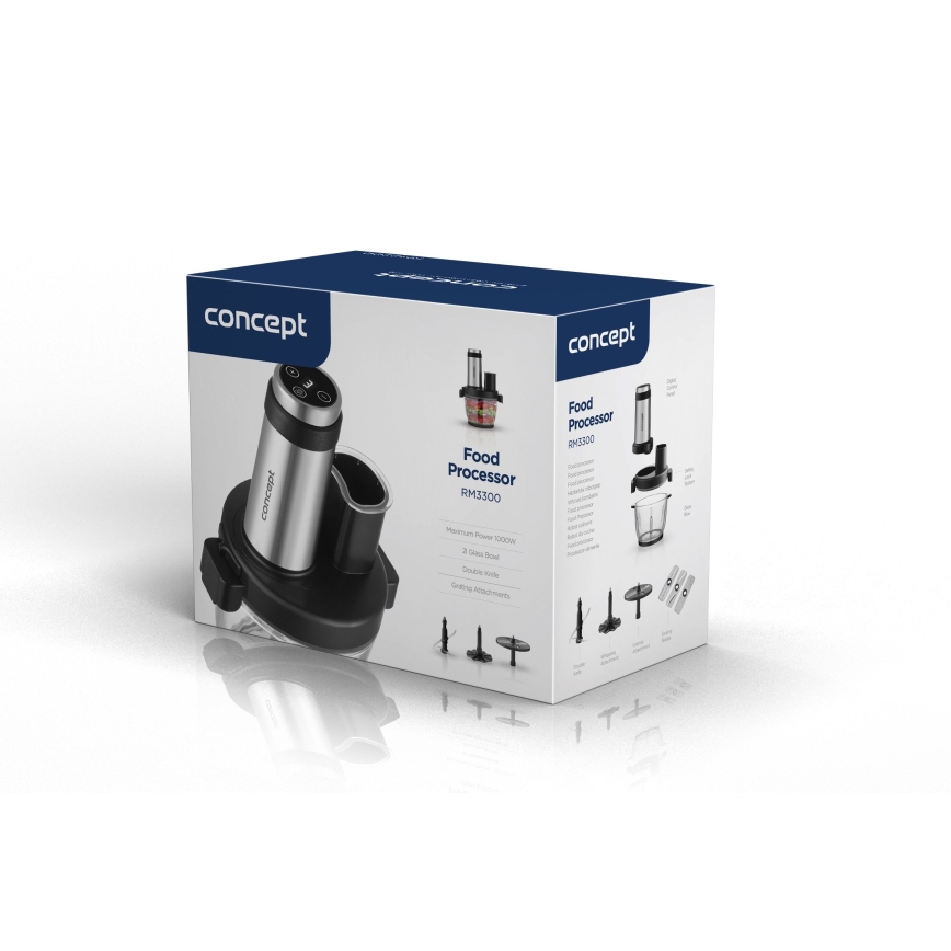 Concept RM3300 - Robot de cuisine avec râpe 1000W/230V noir/acier inoxydable