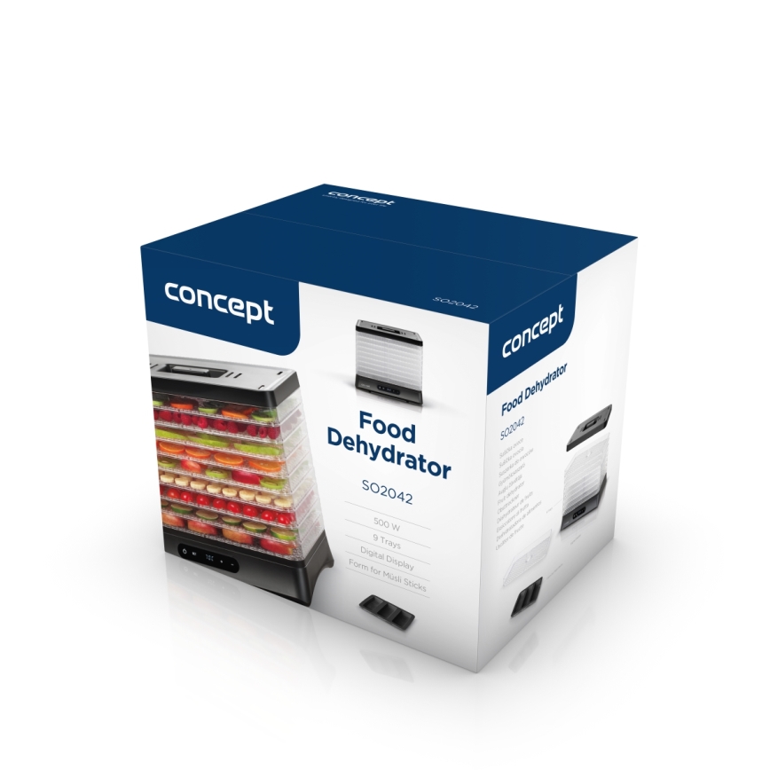 Concept SO2042 - Essiccatore per alimenti 500W/230V nero + stampo in silicone