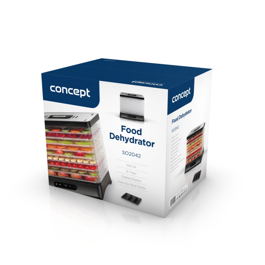 Concept SO2042 - Essiccatore per alimenti 500W/230V nero + stampo in silicone