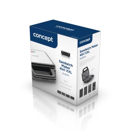 Concept SV3070 - Appareil à croque-monsieur XXL 4en1 900W/230V noir/acier inoxydable