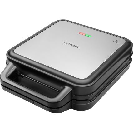Concept SV3080 - Appareil à croque-monsieur FAMILY 3en1 1200W/230V noir/acier inoxydable