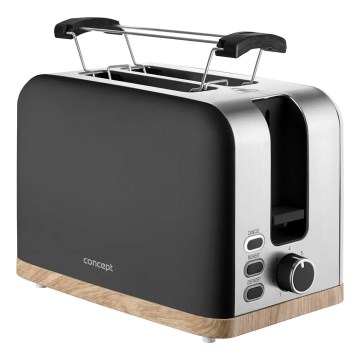 Concept TE2016 - Grille-pain 2 fentes avec grille réchauffe-viennoiseries 930W/230V noir