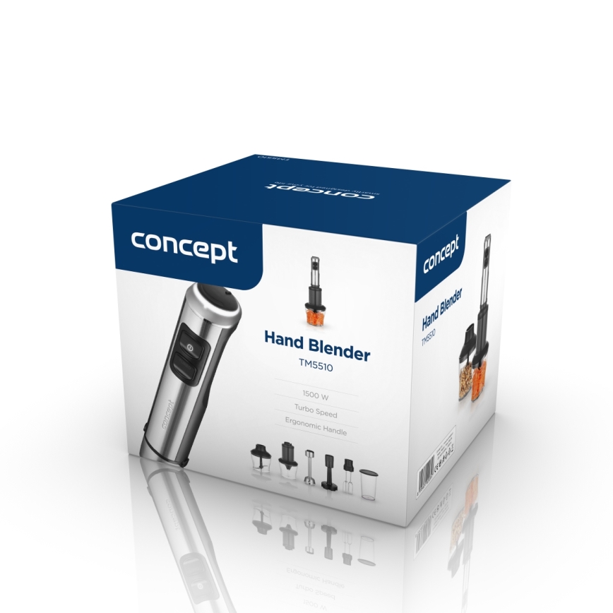 Concept TM5510 - Mixeur plongeant avec accessoires 1500W/230V noir/acier inoxydable