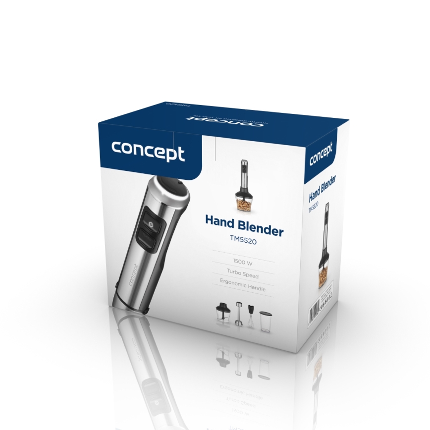 Concept TM5520 - Frullatore a immersione con accessori 1500W/230V nero/acciaio inossidabile
