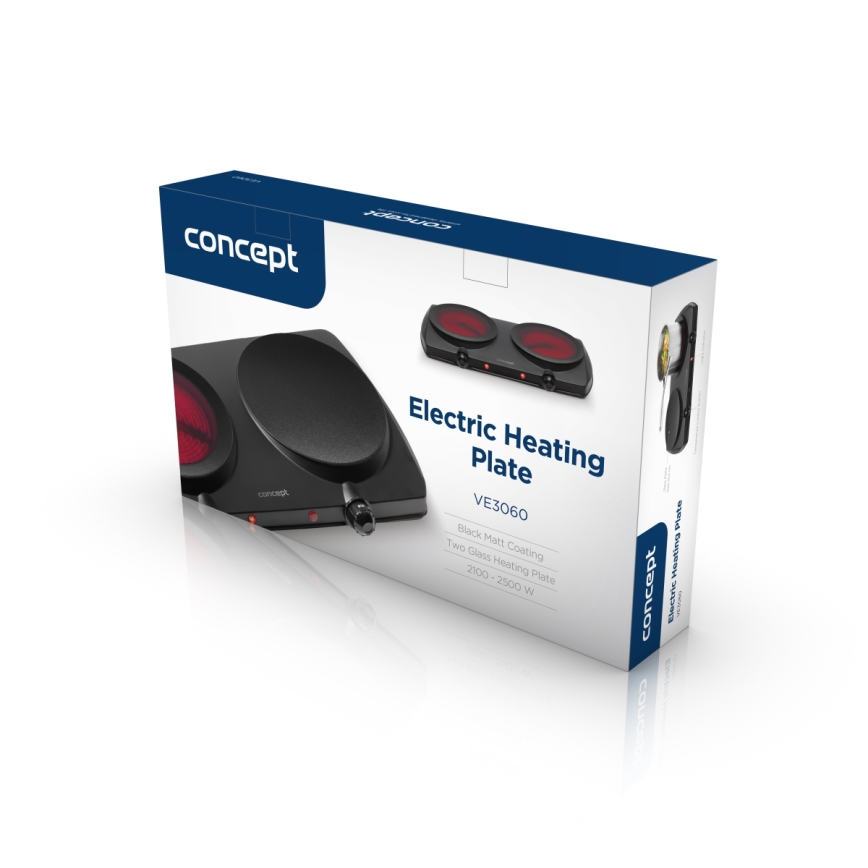 Concept VE3060 - Réchaud à deux plaques 2500W/230V noir