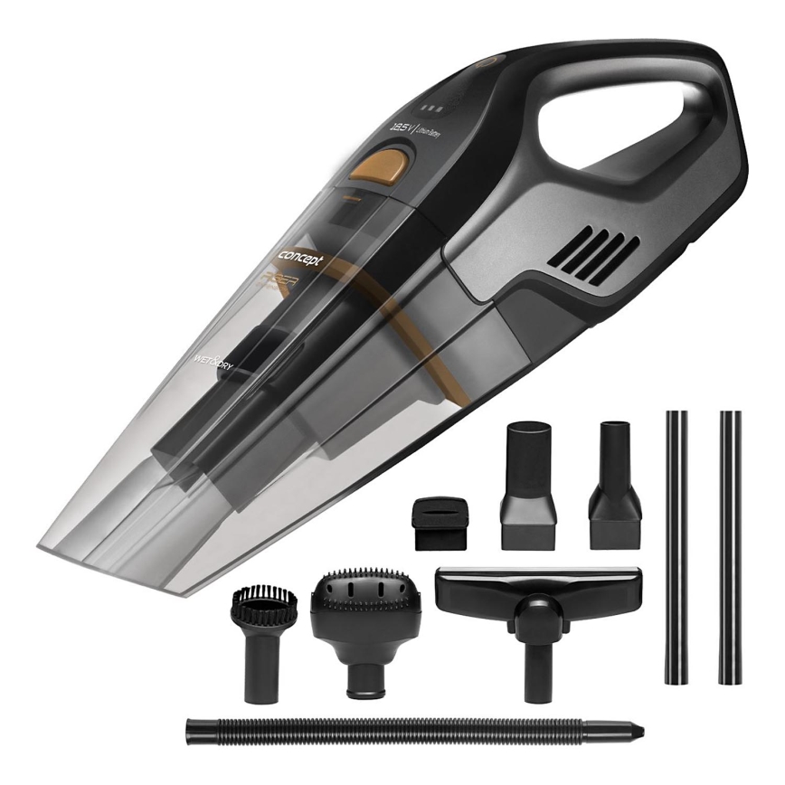 Concept VP4353-Aspirapolvere portatile WET & DRY RISER EXTENSION 110W/18,5V 2200 mAh nero
