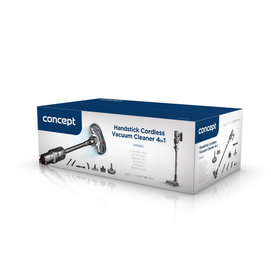 Concept VP6260 - Aspirateur balai 4-en-1 ULTIMATE PRO+ 500W/29,6V 2200 mAh noir