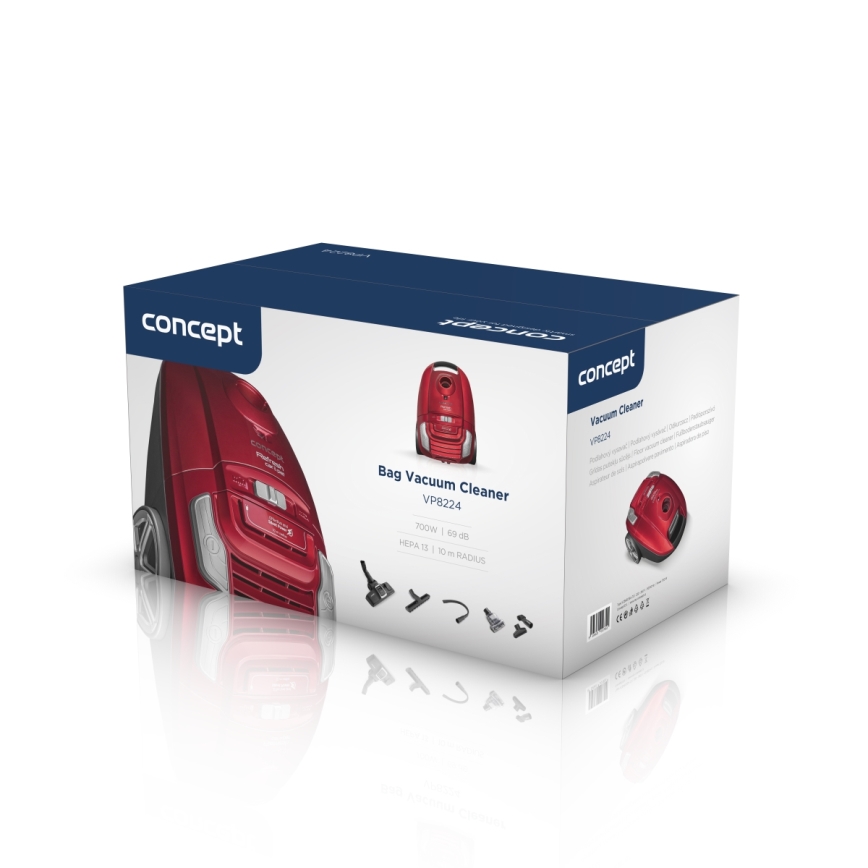 Concept VP8224 - Aspirateur à sac REFRESH CAR&PET 3,5 l 700W/230V rouge
