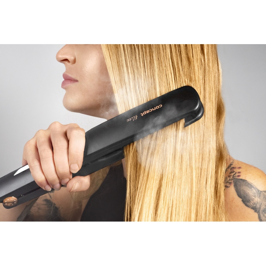 Concept VZ6010 - Lisseur de cheveux à vapeur avec affichage LED ELITE STEAM BOOST 54W/230V noir