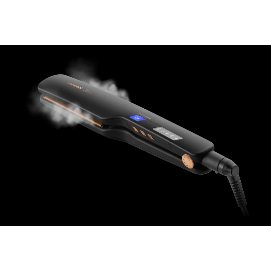 Concept VZ6010 - Lisseur de cheveux à vapeur avec affichage LED ELITE STEAM BOOST 54W/230V noir
