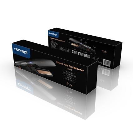 Concept VZ6010 - Lisseur de cheveux à vapeur avec affichage LED ELITE STEAM BOOST 54W/230V noir
