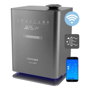 Concept ZV2021-  Umidificatore d'aria con diffusore di aromi PERFECT AIR SMART 4,6 l 110W/230V Wi-Fi antracite + telecomando