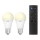 Confezione da 2 lampadine LED dimmerabili A60 E27/9W/230V 2700K Wi-Fi + telecomando - WiZ