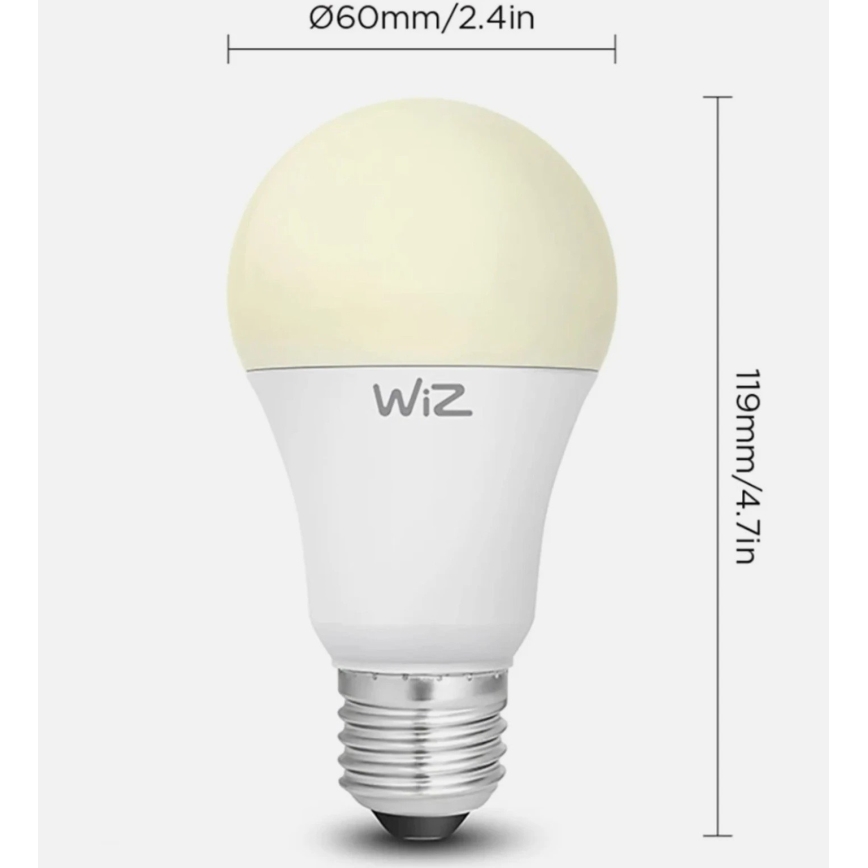 Confezione da 2 lampadine LED dimmerabili A60 E27/9W/230V 2700K Wi-Fi + telecomando - WiZ