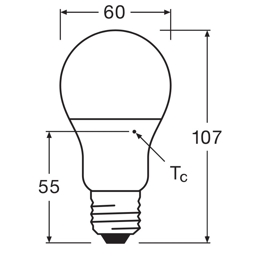 Confezione da 3 lampadine LED A60 E27/8W/230V 3000K - Osram