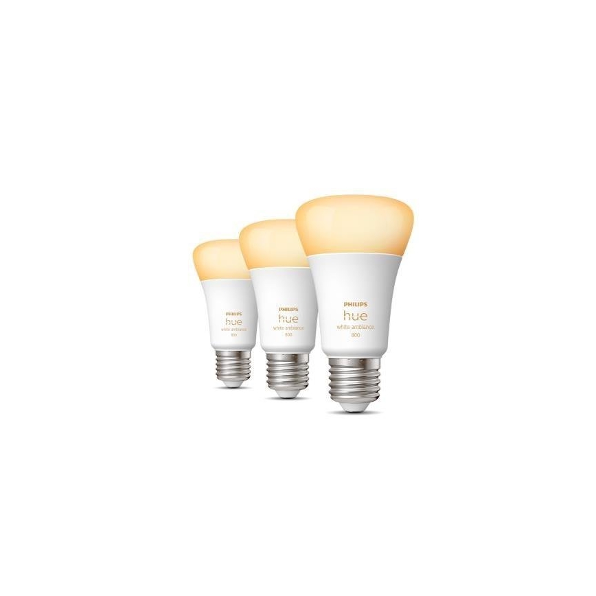Confezione da 3 lampadine LED dimmerabili Philips Hue WHITE AMBIANCE A60 E27/6W/230V 2200-6500K